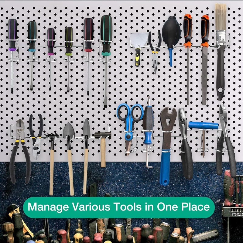 G.CORE 12 Pack Pegboard Tool Utility Hooks, 1/4" Heavy Duty Metal Peg Board Hooks for Hanging Tools, Wall Organizers and Storage Pegboard Accessories for Garage Workbench Workshop Craft Room Office - Image 5